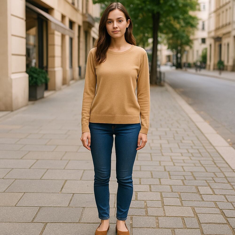 Zara Camel Crewneck Sweater